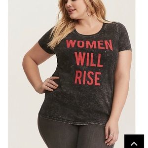 GREY MINERAL WASH WOMEN WILL RISE CREW TEE